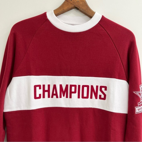 Hillflint Alabama College Champions Crewneck Sweatshirt Crimson Tide Red White - Picture 2 of 7